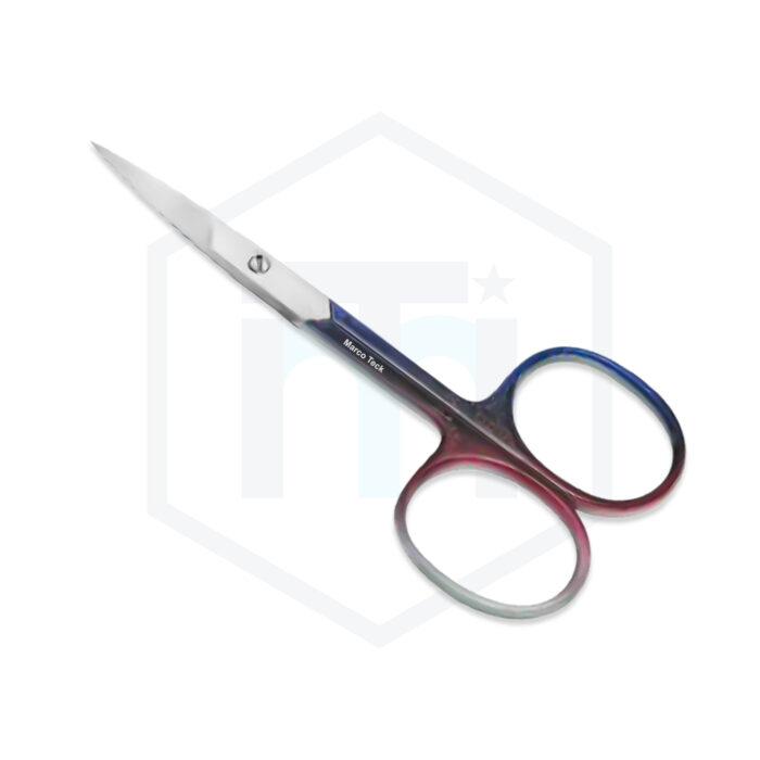 Cuticle Scissors Euro Screw Curved Color Coated